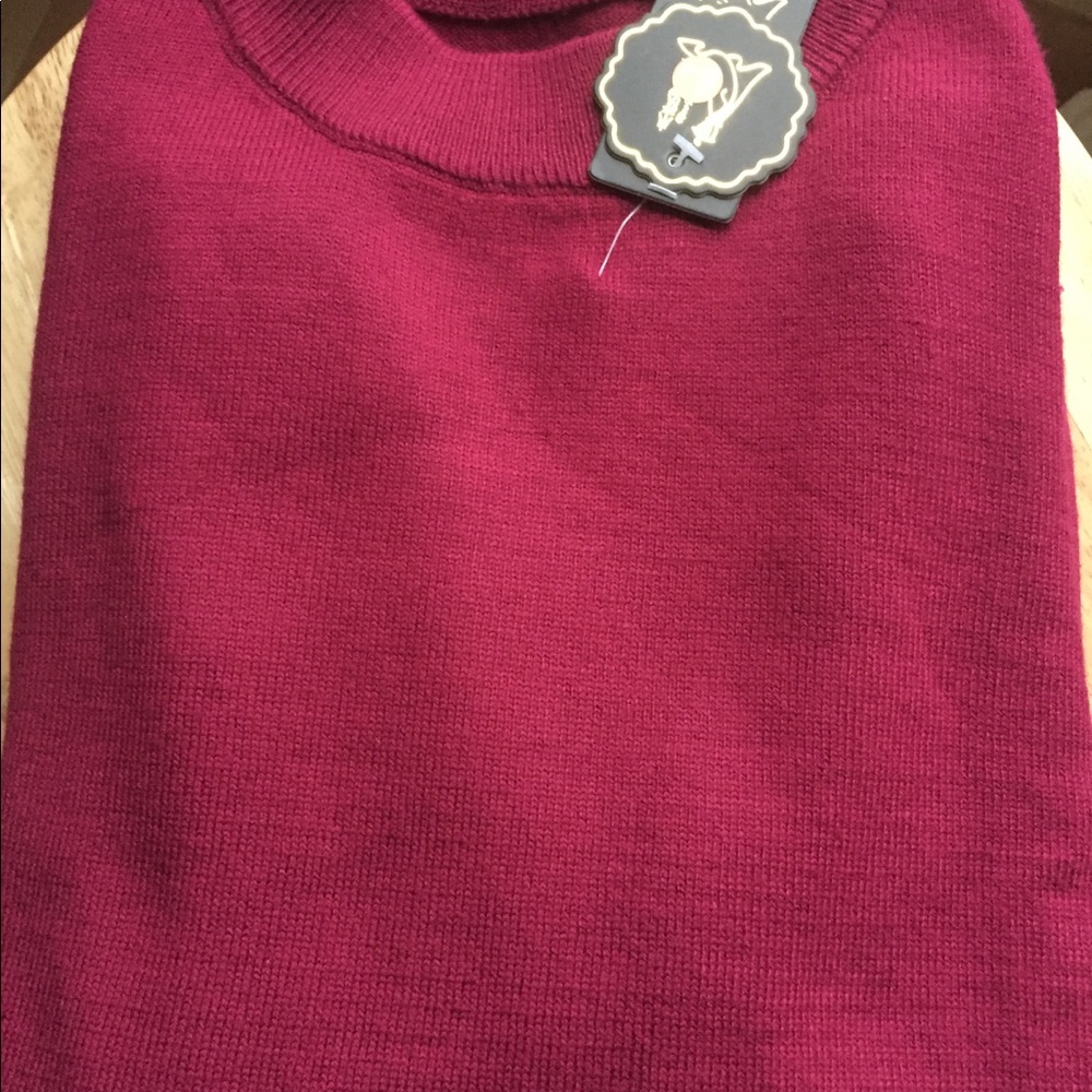 NWT Burgundy Mock Neck Pullover Sweater Size S